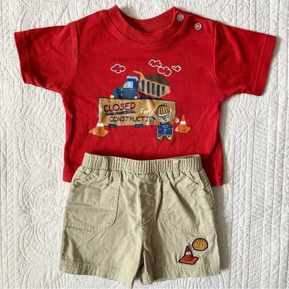 Vintage Construction Outfit 6-9 Months - Picture 1 of 8